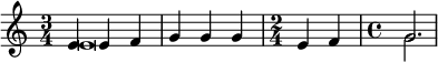 
#(set! paper-alist (cons '("my-size" . (cons (* 6 in) (* 4 in))) paper-alist))
\paper {
  #(set-paper-size "my-size")
  indent = 0\mm
  system-system-spacing.basic-distance = #15
  score-system-spacing =
    #'((basic-distance . 20)
       (minimum-distance . 18)
       (padding . 2)
       (stretchability . 18))
}
\layout {
 
 \context {
    \Score
    \override SpacingSpanner.spacing-increment = 0.15
    \override SpacingSpanner.uniform-stretching = ##t
 %   \override SpacingSpanner.strict-note-spacing = ##t
    \override SpacingSpanner.base-shortest-duration = #(ly:make-moment 1/100000000)
  }
}
\header { tagline = "  "} 

\include "arabic.ly"



%555555555555555555555555555555555555555

\score {
  \new Staff <<
    \new Voice 
    \relative sol' {
      \set midiInstrument = #"viola"
      \voiceOne 
   
\tempo "Исонъ ми" \time 3/4 mi4 mi fa sol sol sol
\time 2/4 mi fa \tempo "Исонъ соль" \time 4/4 sol2.
 
\bar "|"
}
\addlyrics { ви ди те гроб ны я пе ле ны }

   \new Voice \relative sol' {
      \set midiInstrument = #"reed organ"
      \voiceTwo
mi\breve sol2.
    }



>>
\layout { }
\midi {
    \context {
      \Staff
      \remove "Staff_performer"
    }
    \context {
      \Voice
      \consists "Staff_performer"
    }
    \context {
      \Score
      tempoWholesPerMinute = #(ly:make-moment 58 2)
    }
  }
}
