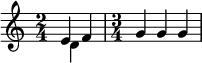 #(set! paper-alist (cons '("my-size" . (cons (* 6 in) (* 3 in))) paper-alist))
\paper {
#(set-paper-size "my-size")
indent = 0\mm
system-system-spacing.basic-distance = #15
score-system-spacing =
#'((basic-distance . 20)
(minimum-distance . 18)
(padding . 2)
(stretchability . 18))
}
\header {
tagline = " "
}
\include "arabic.ly"
\score {
\new Staff <<
\new Voice \relative do' {
\set midiInstrument = #"viola"
\voiceOne
\time 2/4 mi4 fa \time 3/4 \tempo "Исон соль" sol sol sol }
\addlyrics { }
\new Voice \relative do' {
\set midiInstrument = #"reed organ"
\voiceTwo
re4
}
>>
\layout { }
\midi {
\context {
\Staff
\remove "Staff_performer"
}
\context {
\Voice
\consists "Staff_performer"
}
\context {
\Score
tempoWholesPerMinute = #(ly:make-moment 58 2)
}
}
}